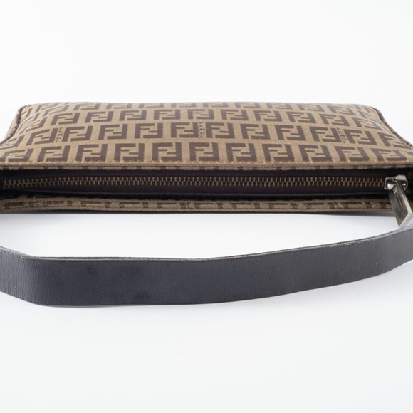 FENDI Cream Leather Zucca Shoulder Bag - Picture 5 of 16